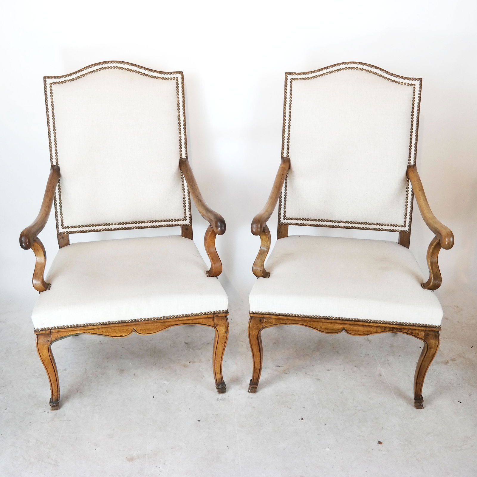 Pair 18th C. Continental Arm Chairs (1 of 8)
