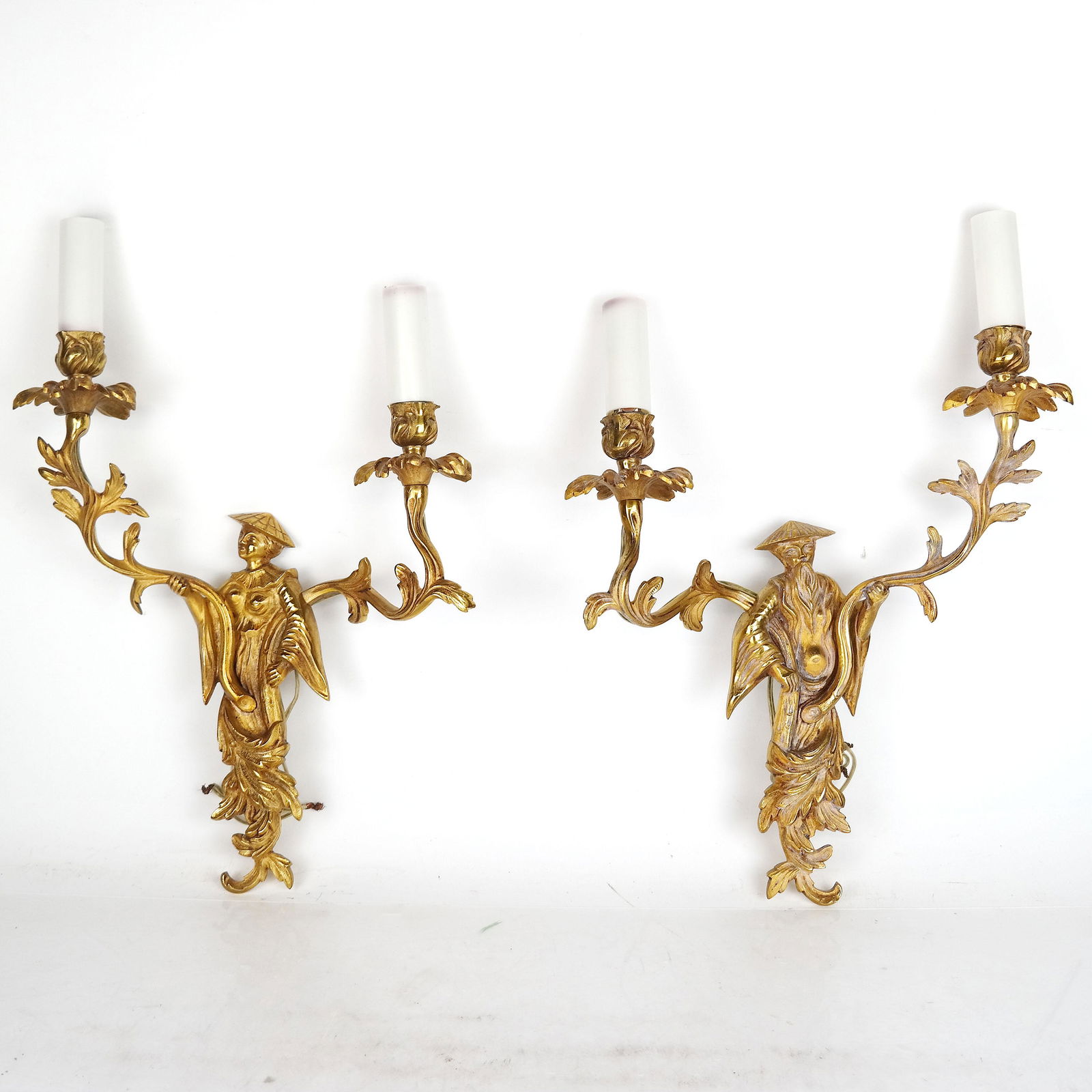 Pair Chinoiserie Figural Sconces (1 of 10)