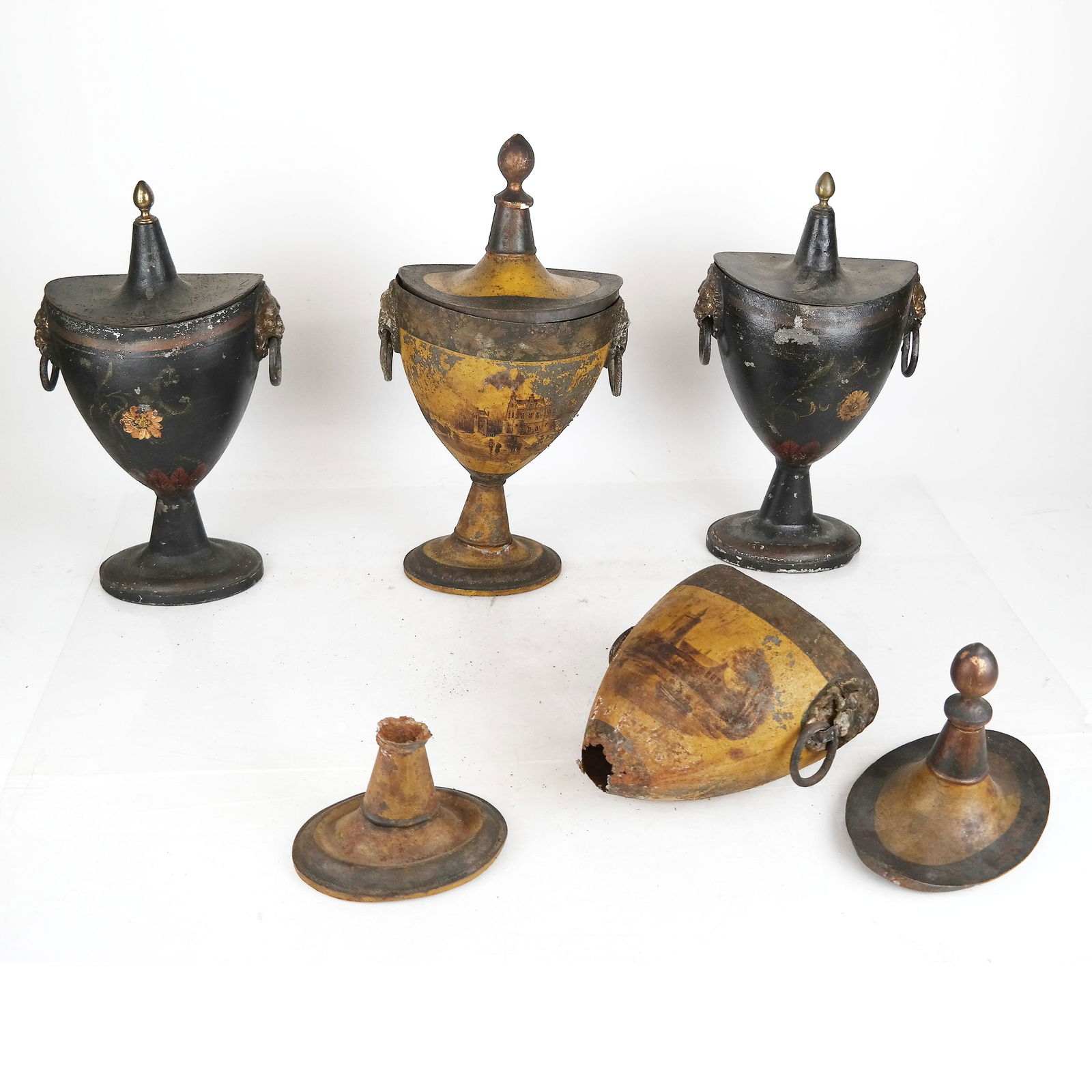 Four Tole Urn-Form Vessels (1 of 10)