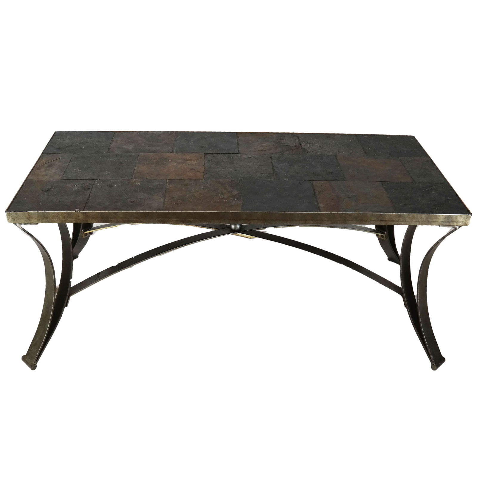 Bronzed Metal & Stone Tile Coffee Table (1 of 7)