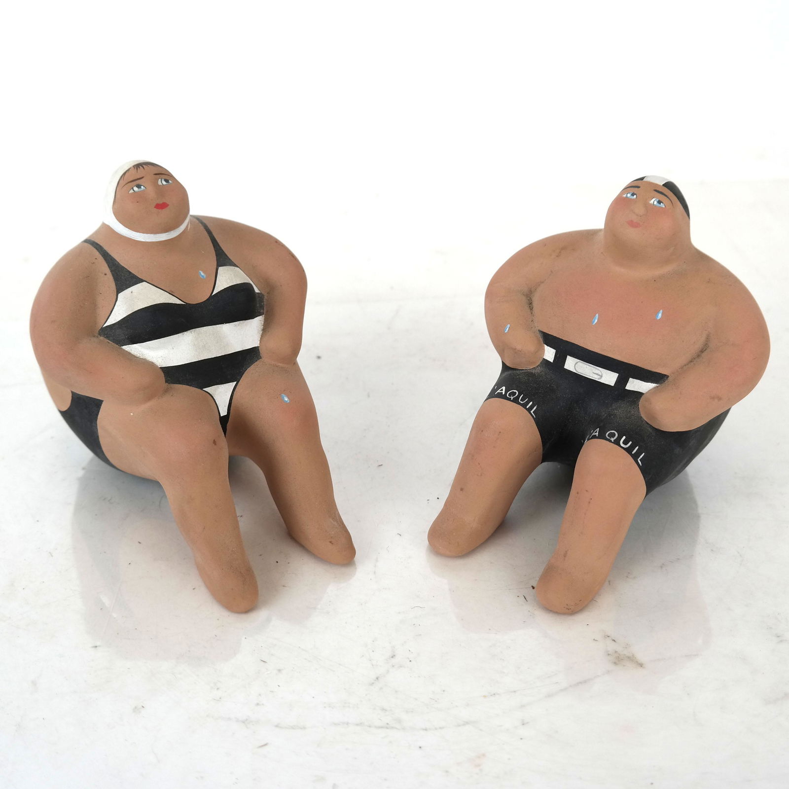 Pair Painted Whimsical Beach Figures (1 of 5)