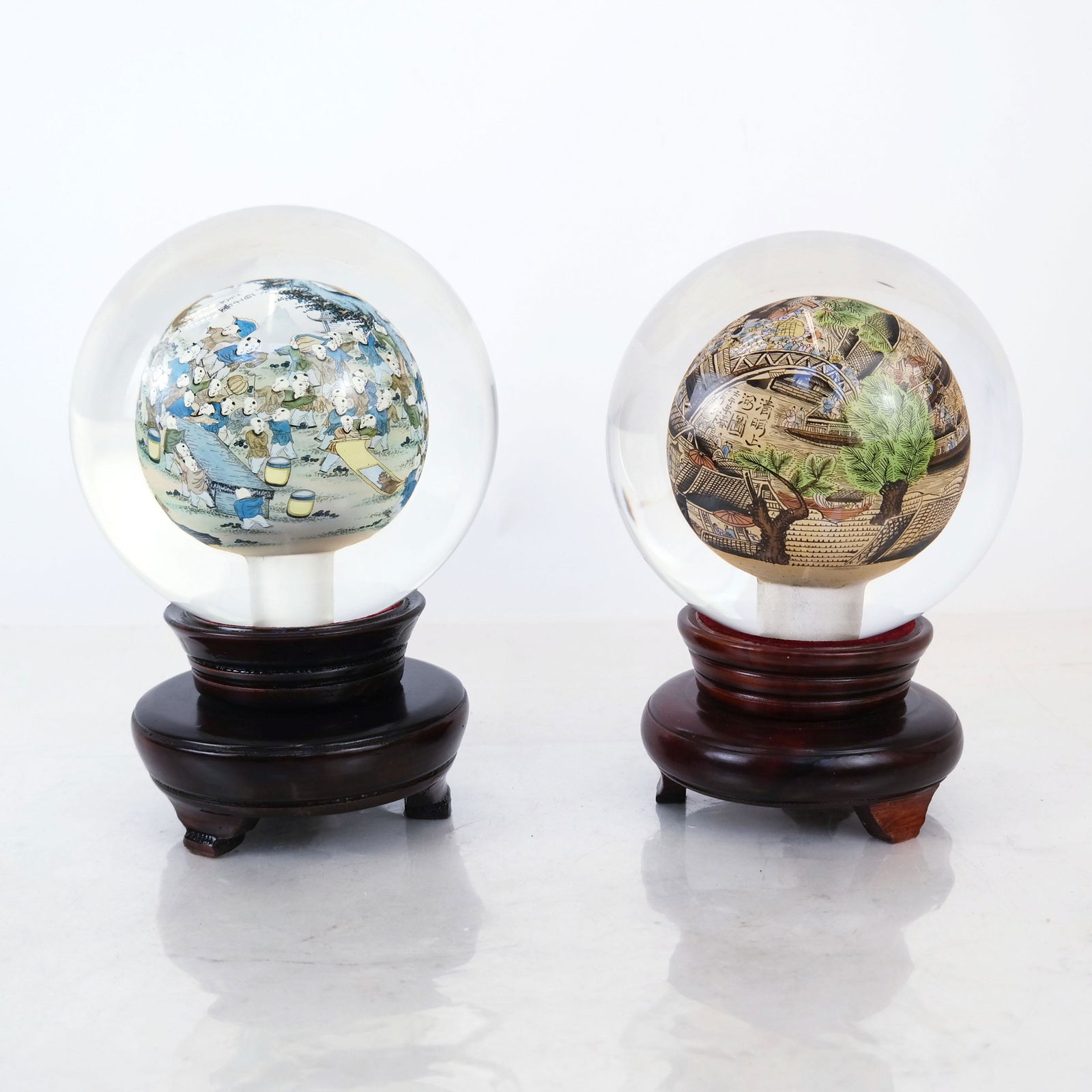 Two Chinese Reverse Painted Crystal Balls (1 of 10)