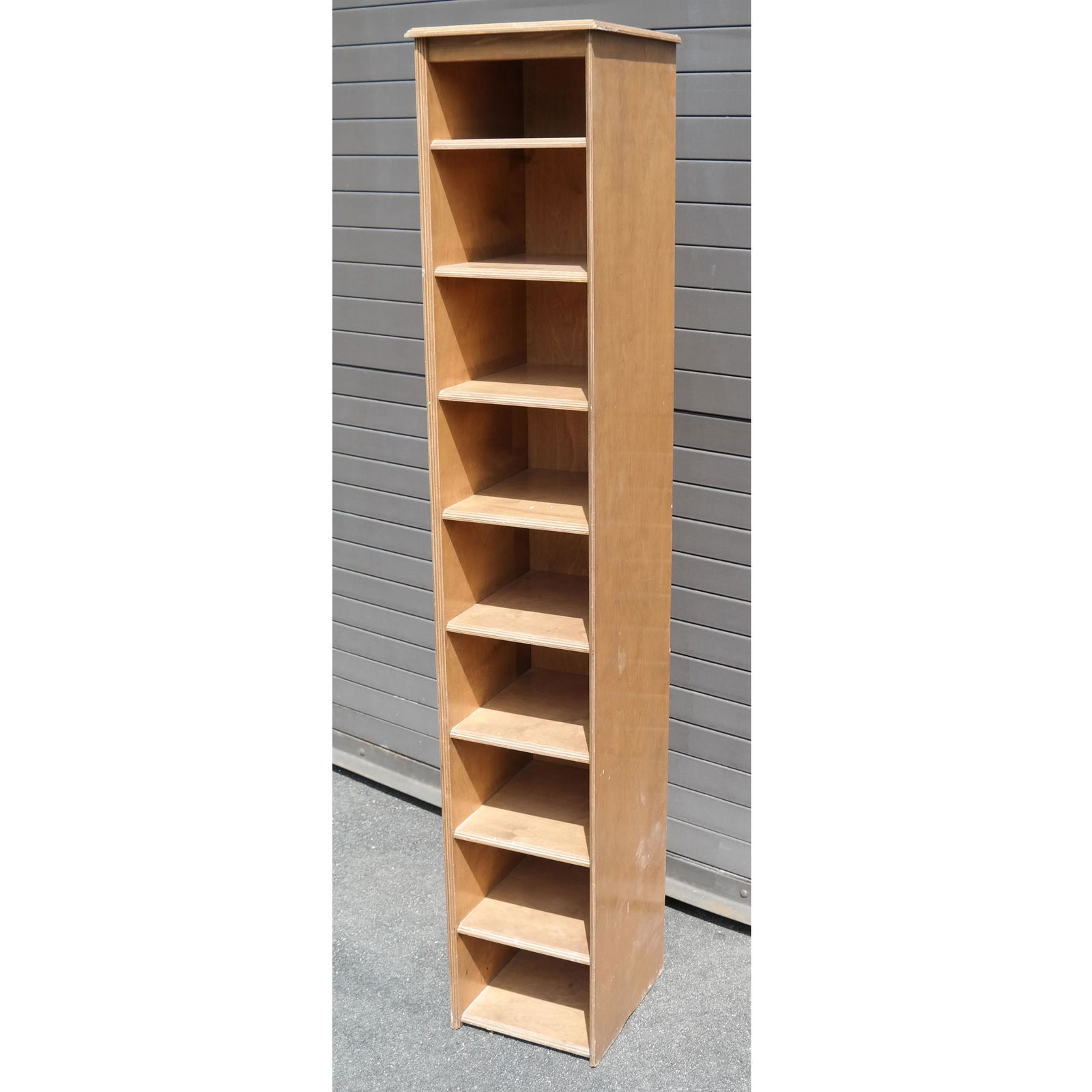 Tall, Thin Wood Open Bookcase (1 of 5)