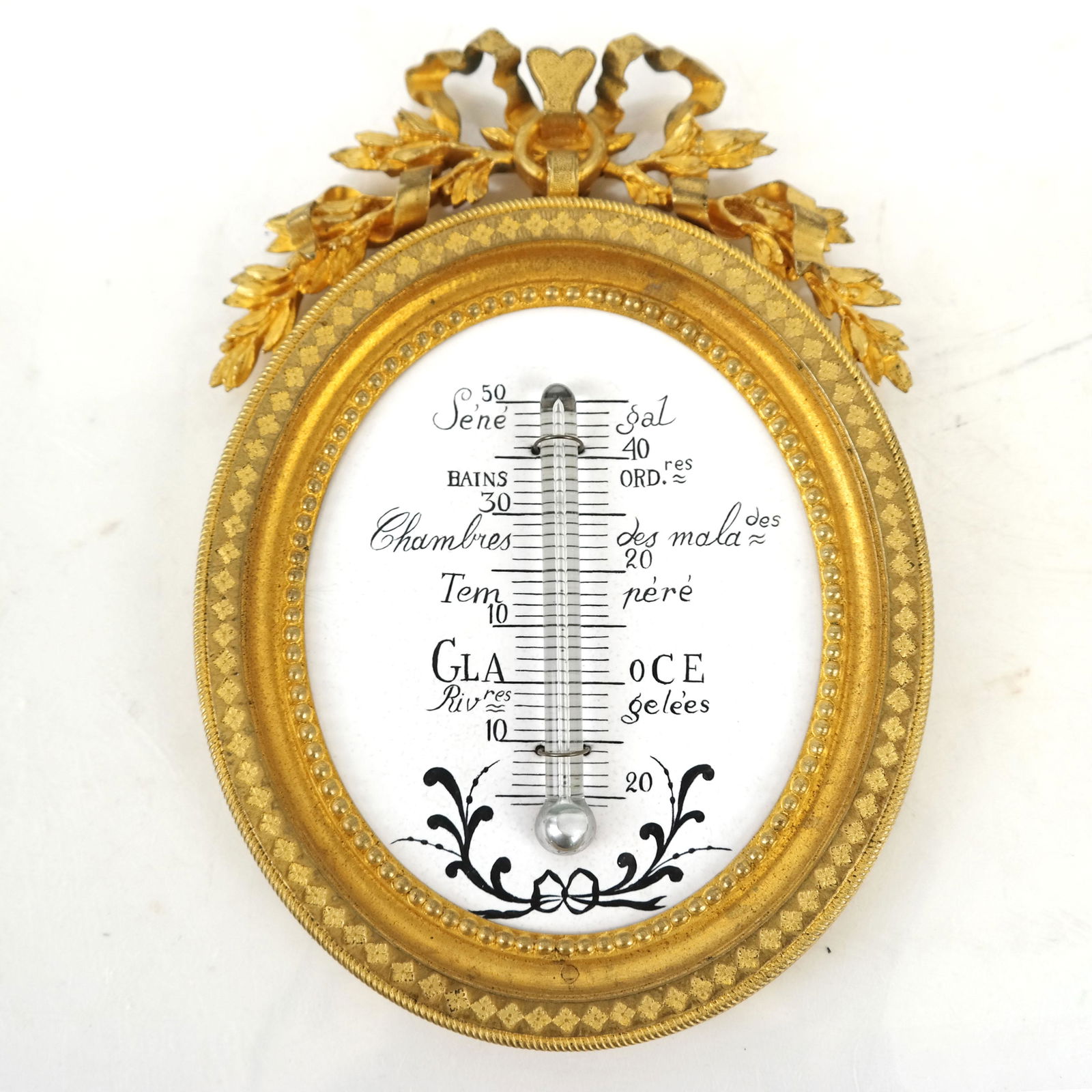 French Gilt, Bronze Small Barometer (1 of 3)