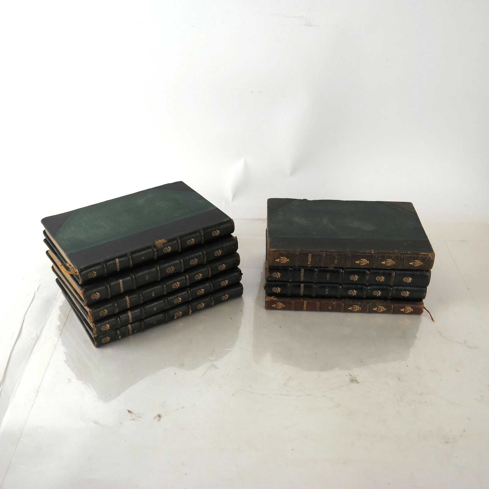 9 Vintage Russian Leather Books (1 of 8)