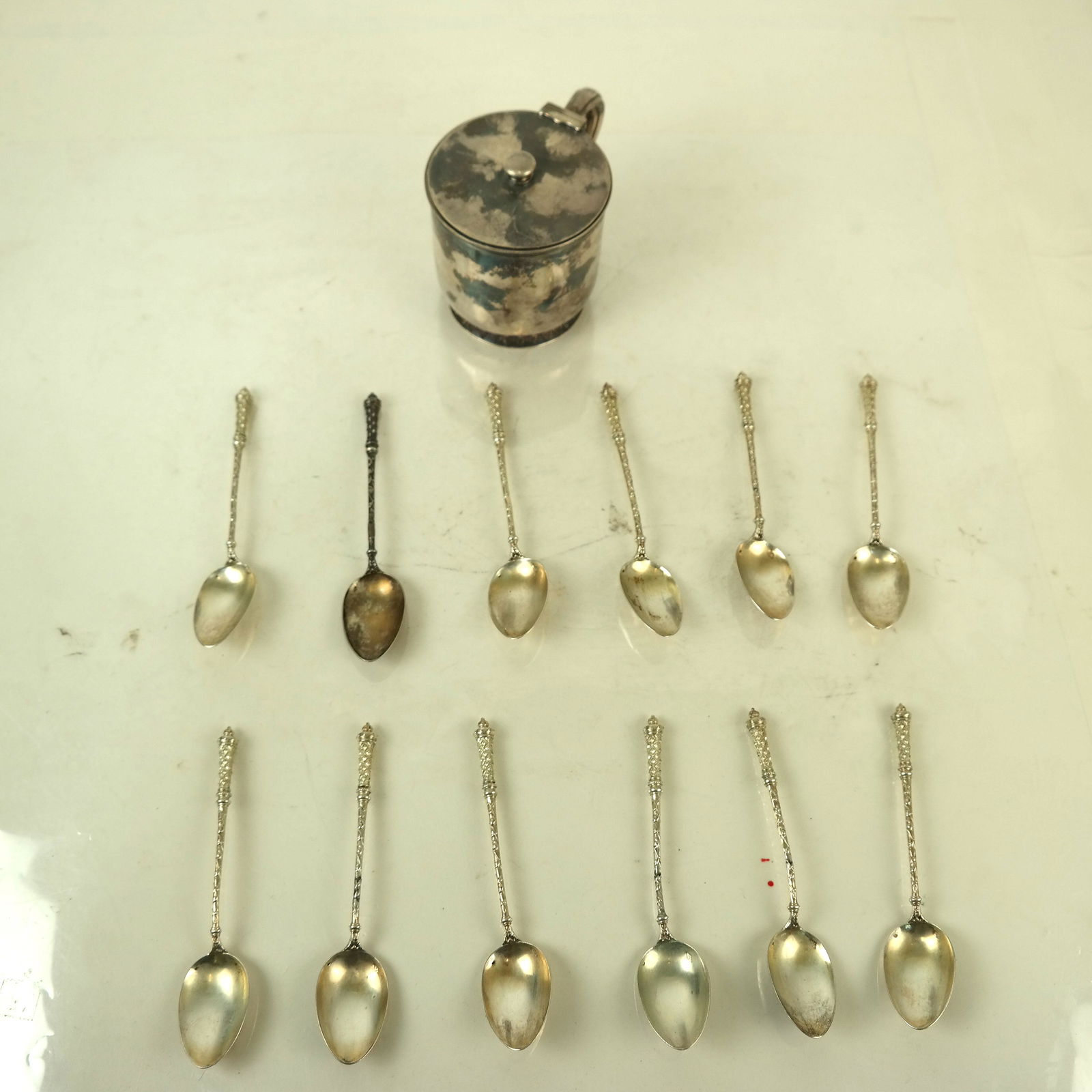 Tiffany Silver Plate Cup & 12 Spoons (1 of 9)