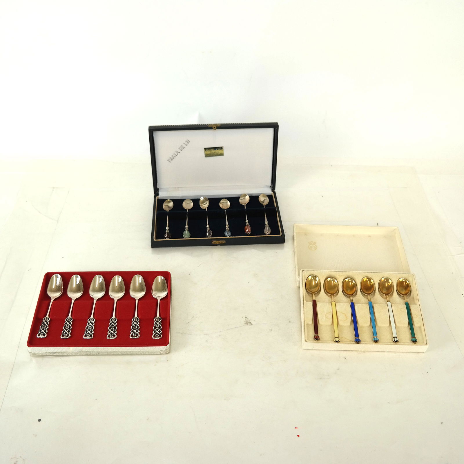 3 Sets of Six Silver Spoons in Cases (1 of 13)