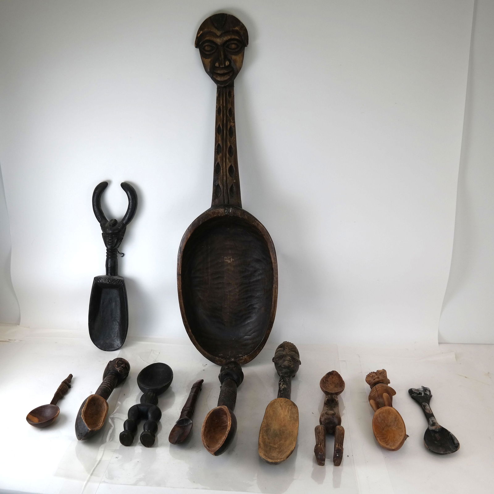 Eleven African Carved Wood Spoons (1 of 11)
