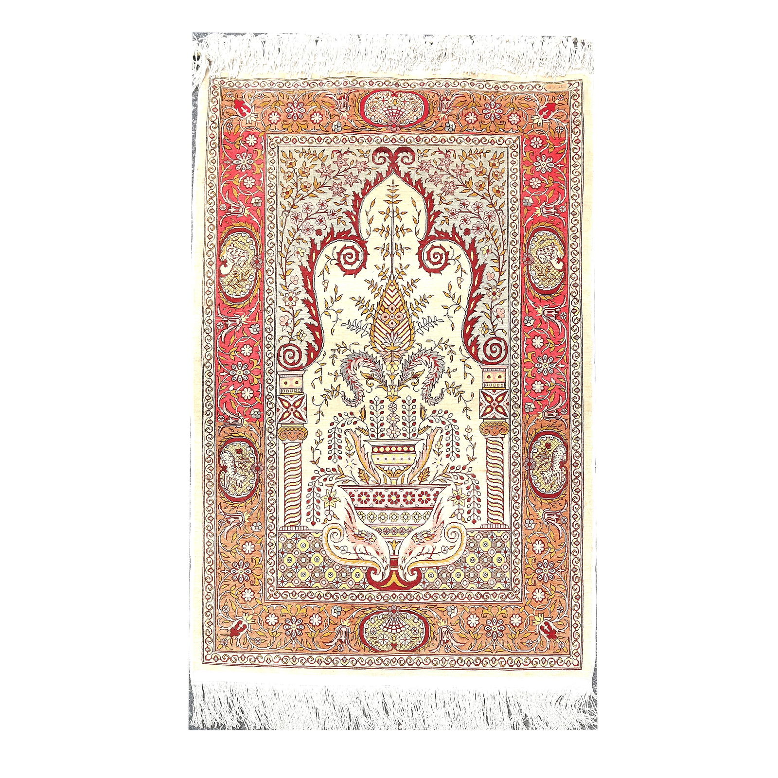 Silk Hereke Prayer Rugal Rug (1 of 8)