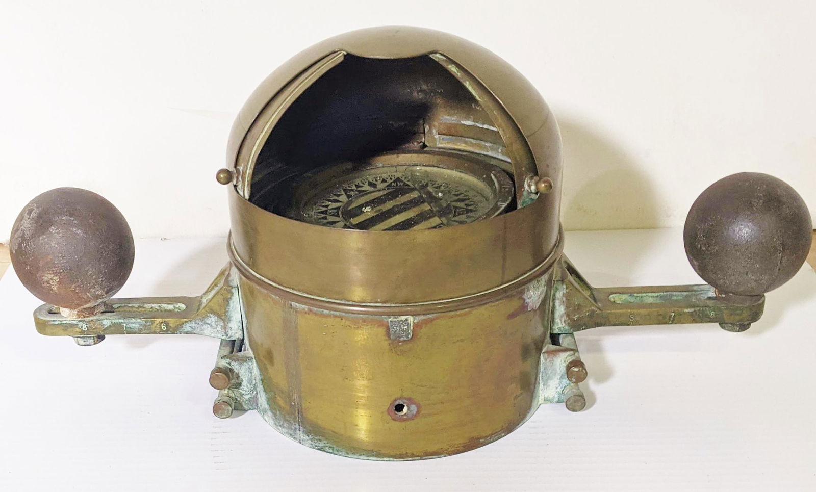 U.S. Navy Brass Nautical Ship Binnacle Compass (1 of 11)