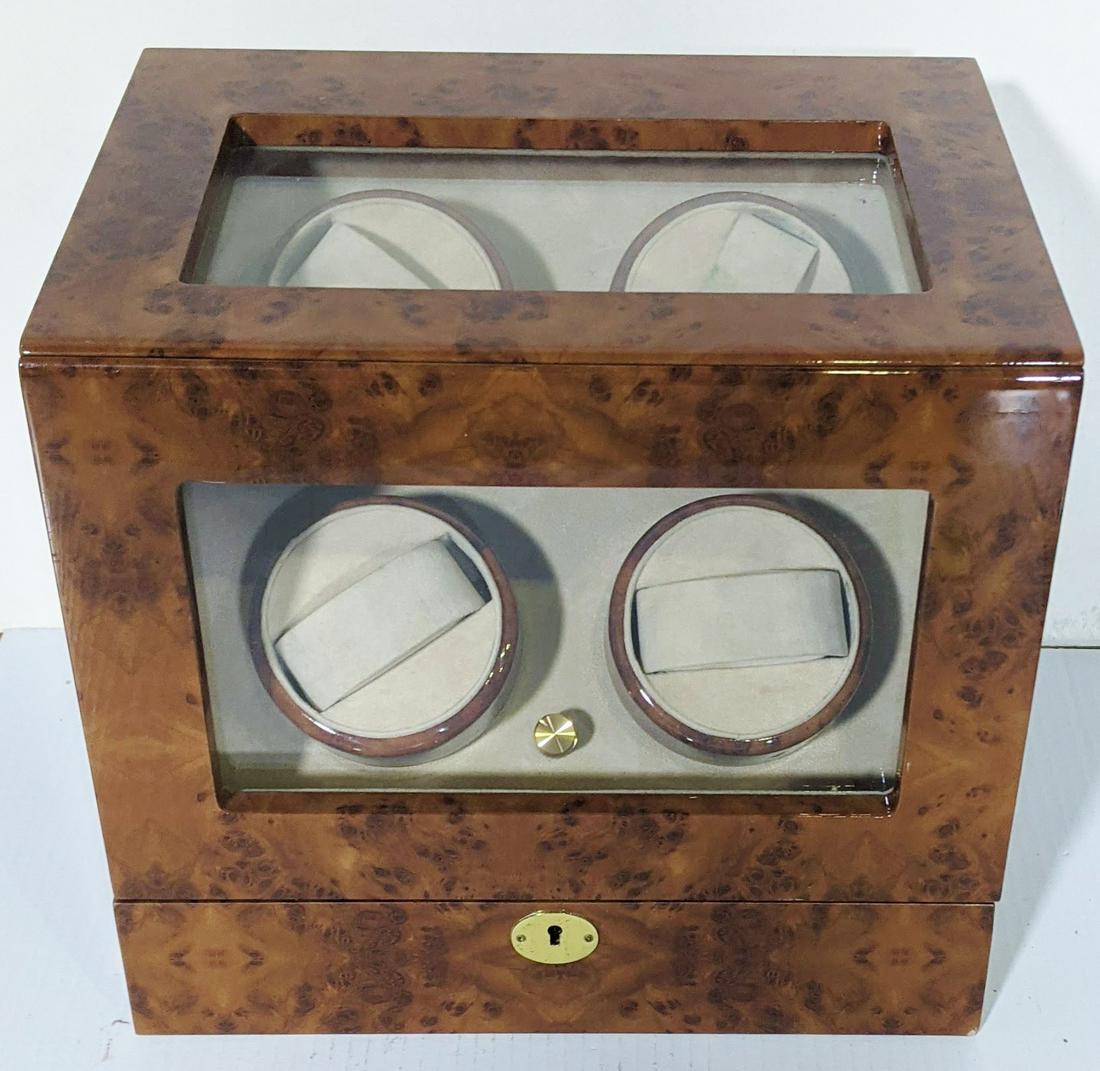 Burled Electrified Automatic Watch Winder Display Case. (1 of 9)