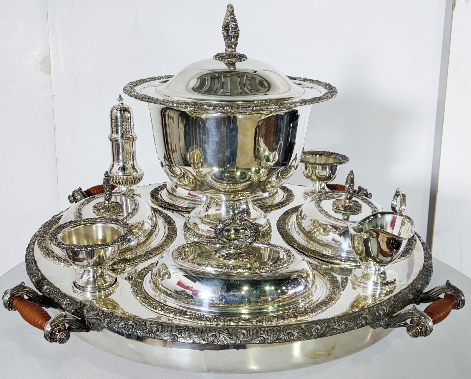 Monumental Antique English Silver Plated Lazy Susan (1 of 11)