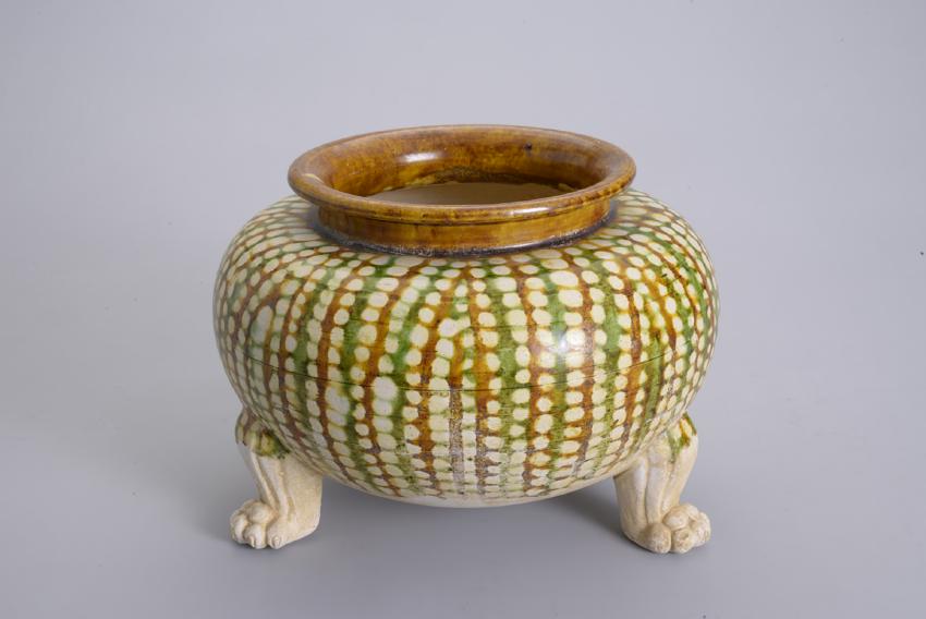 Antique Chinese Clay Bowl Sitting on Three Pedestals (1 of 3)