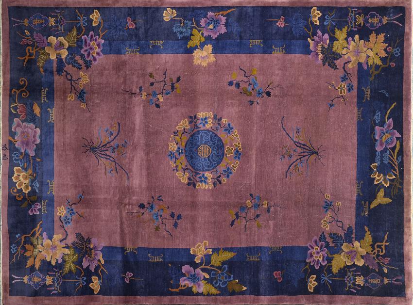 Antique (1850-1880) Chinese Beijing Carpet 146" x 104" (1 of 3)