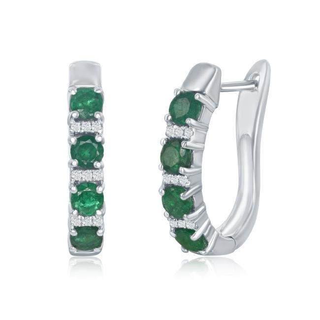 Elegant Diamond Emerald Earrings (1 of 1)