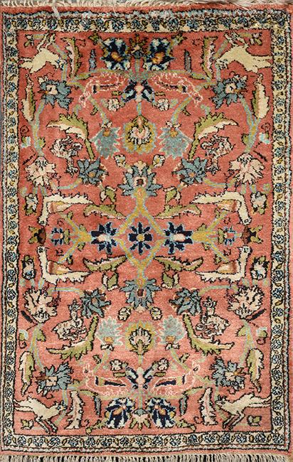 Persian Silk Qum Carpet 2.5 x 2 FT (1 of 6)