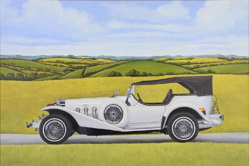 Francesco Moccia, 1950, Antique Car Painting (1 of 2)