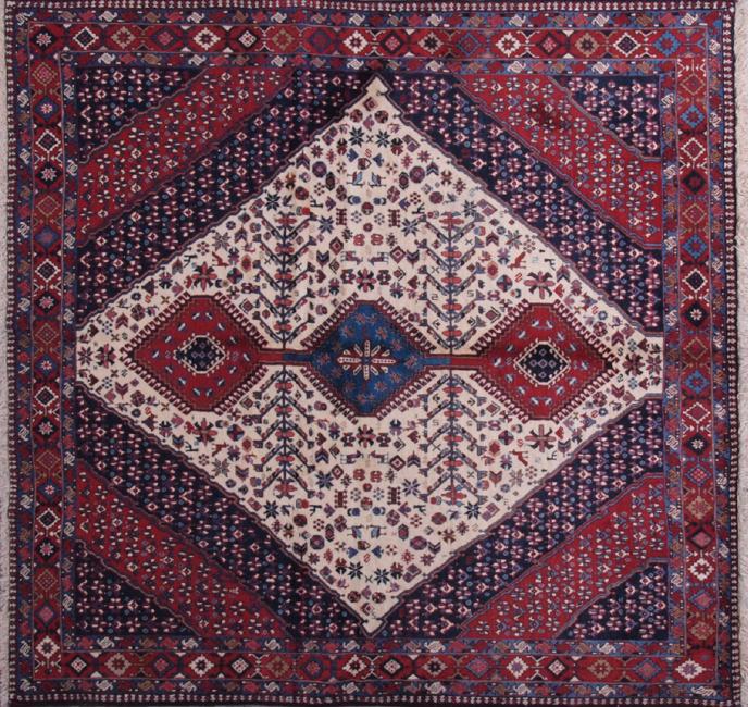 Square Persian Yalameh Rug 6.75 x 6.5 FT (1 of 6)