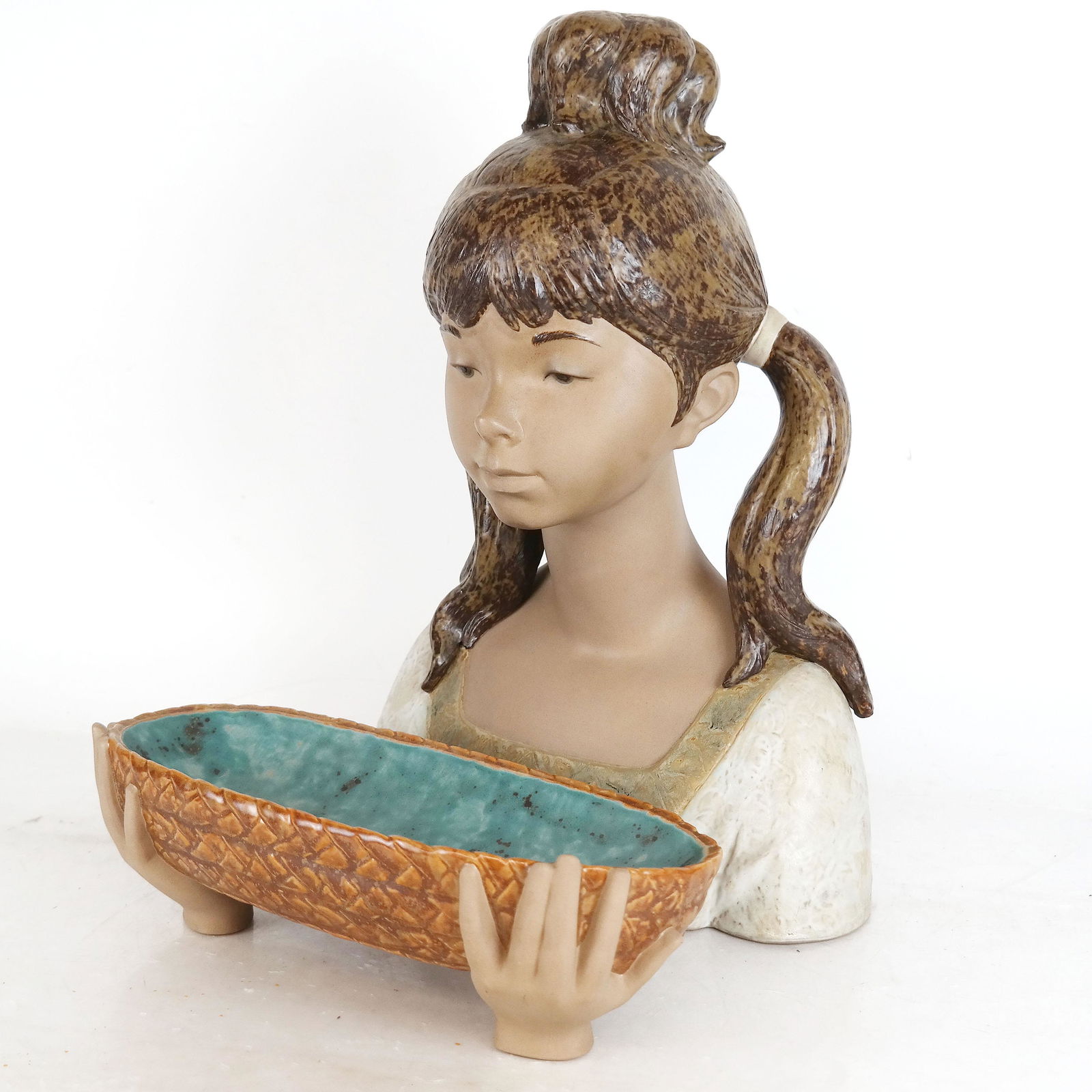 Large Lladro Gardener Girl Gres Porcelain Figurine (1 of 16)