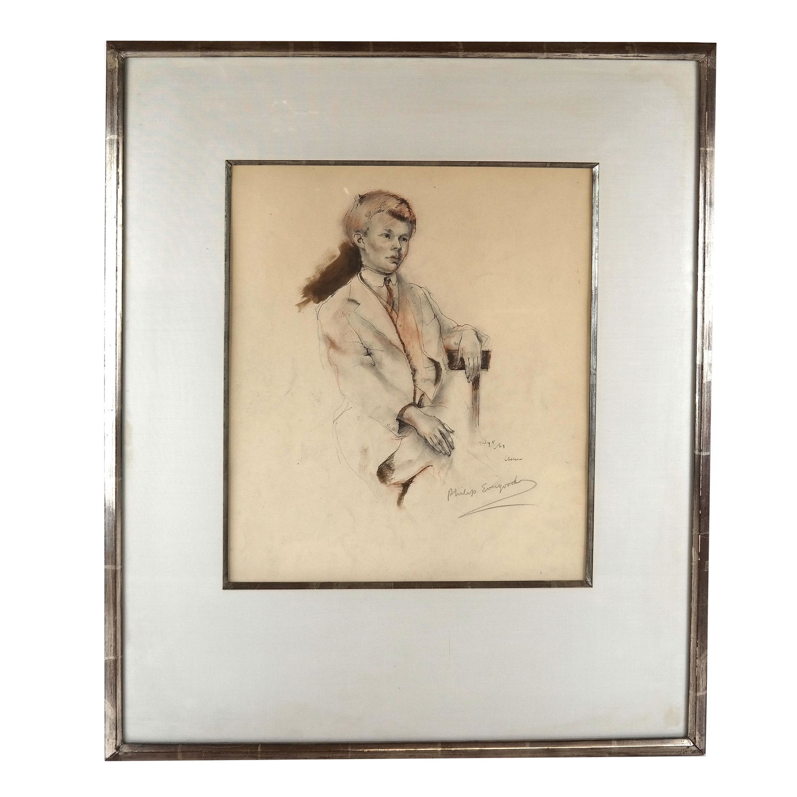 Philip EVERGOOD: "Boy in Chelsea" - Drawing (1 of 8)