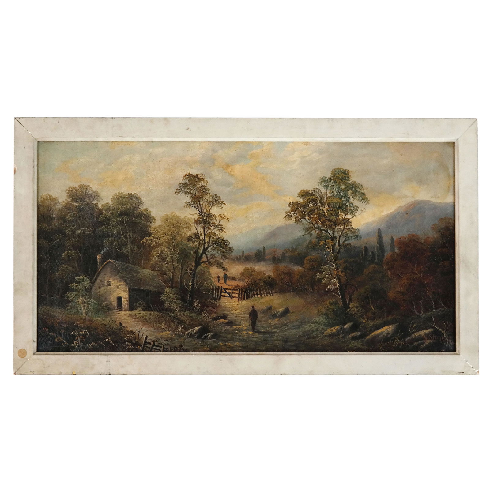 F. STONE: Landscape with Figures - Oil Painting (1 of 6)