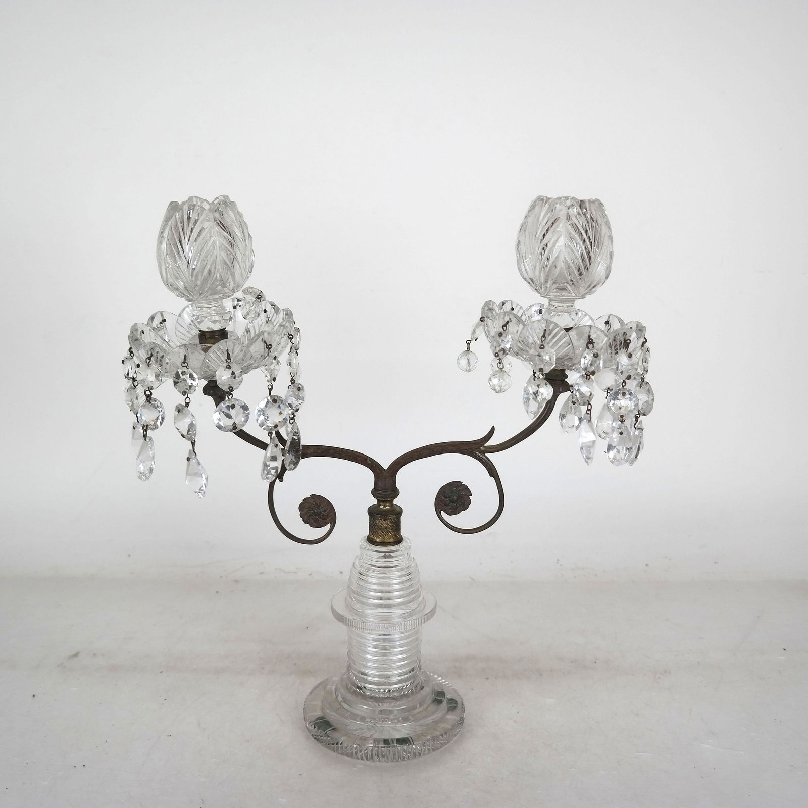 19th C. American Cut Glass Candelabra (1 of 7)