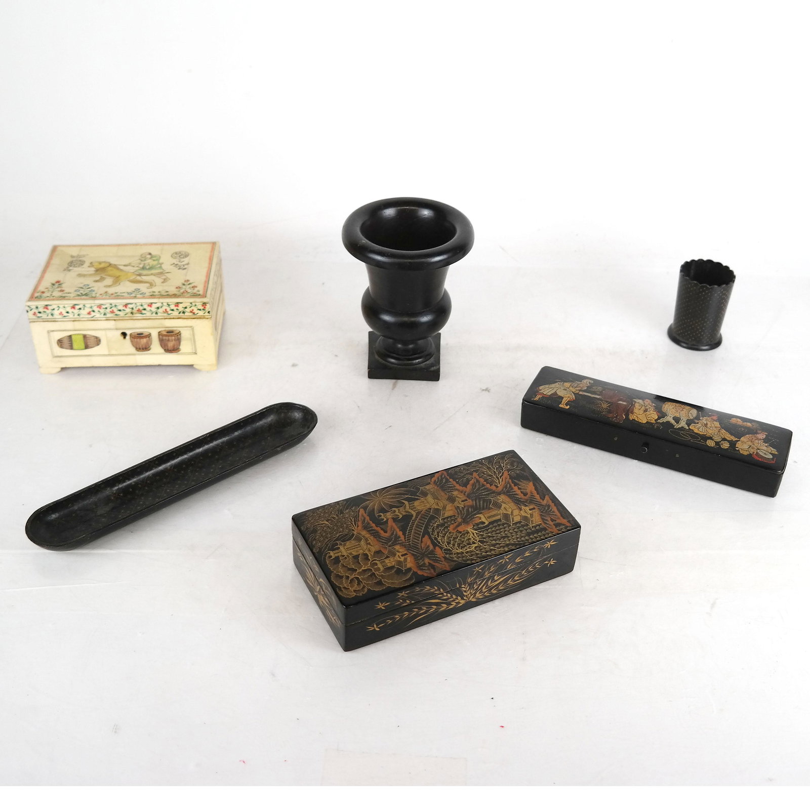 Asian Lacquer Items and an Inlaid Box (1 of 12)