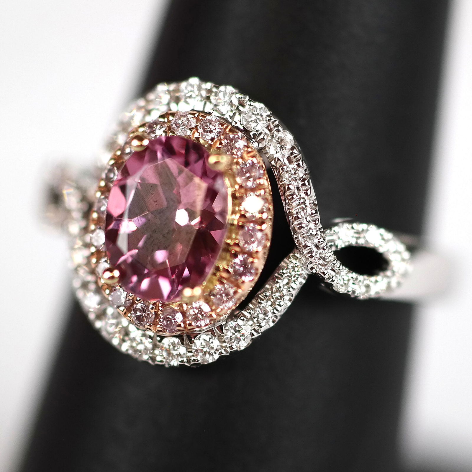 Pink Mehenge Garnet & Diamond Ring (1 of 8)