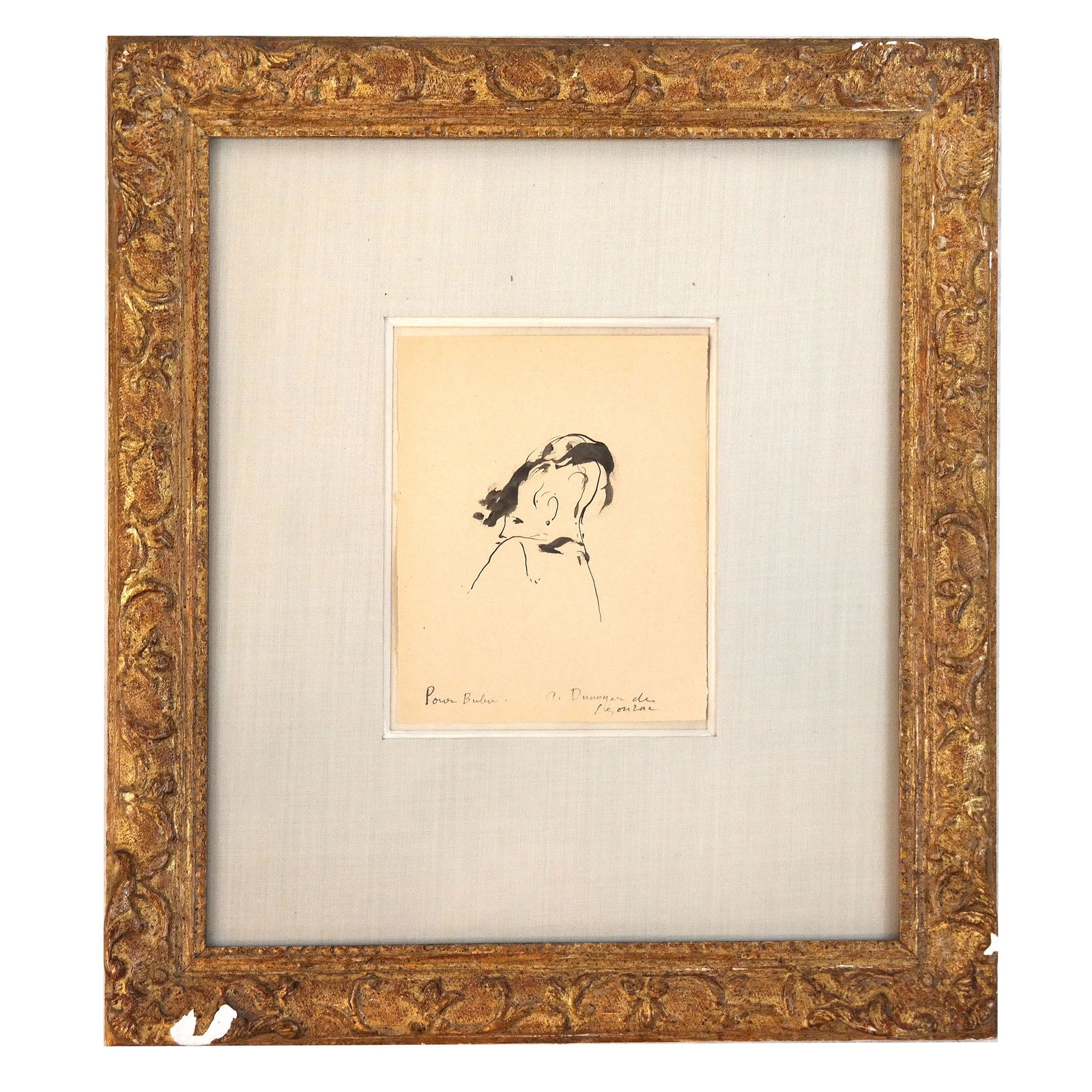 Andre DeSEGONZAC: Portrait of Woman - Ink Drawing (1 of 7)