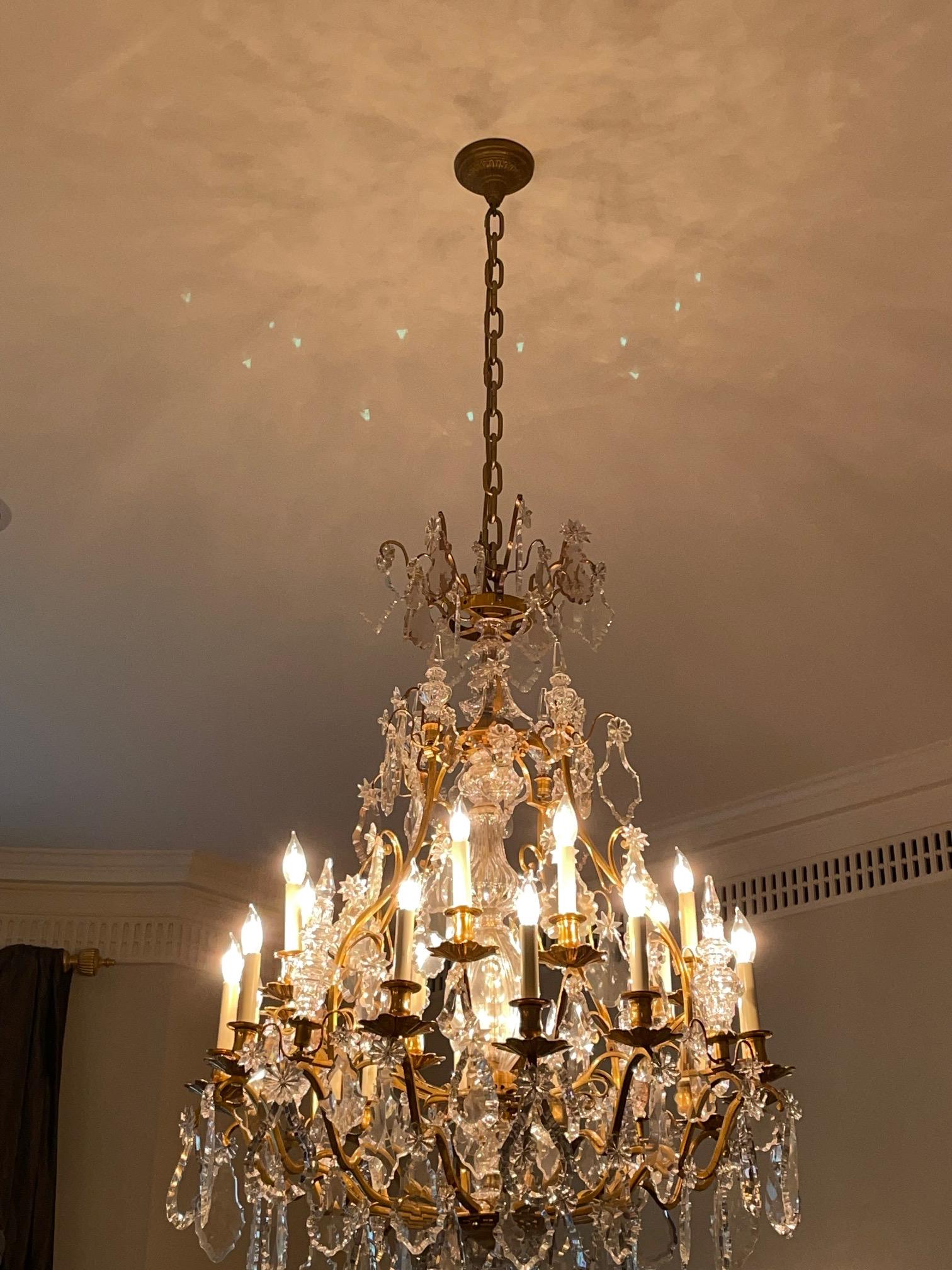 French 19th C. Ormolu, Baccarat Crystal Chandelier (1 of 14)