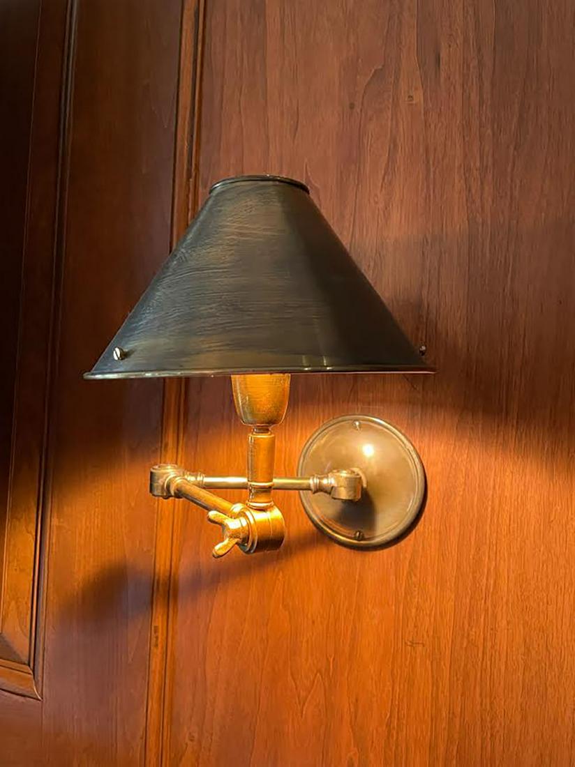 Pair of Brass Swing-Arm Wall Sconces (1 of 1)