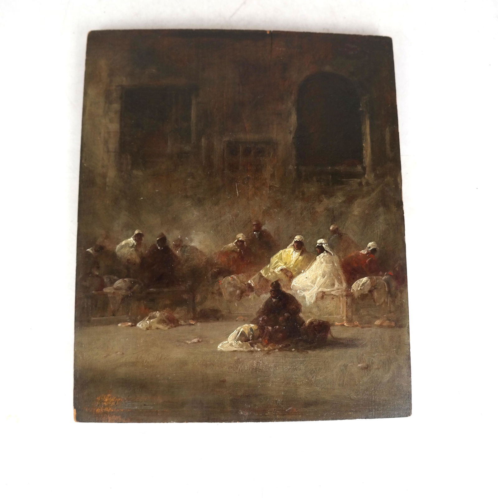 Arab Market Scene - Painting on Panel (1 of 5)