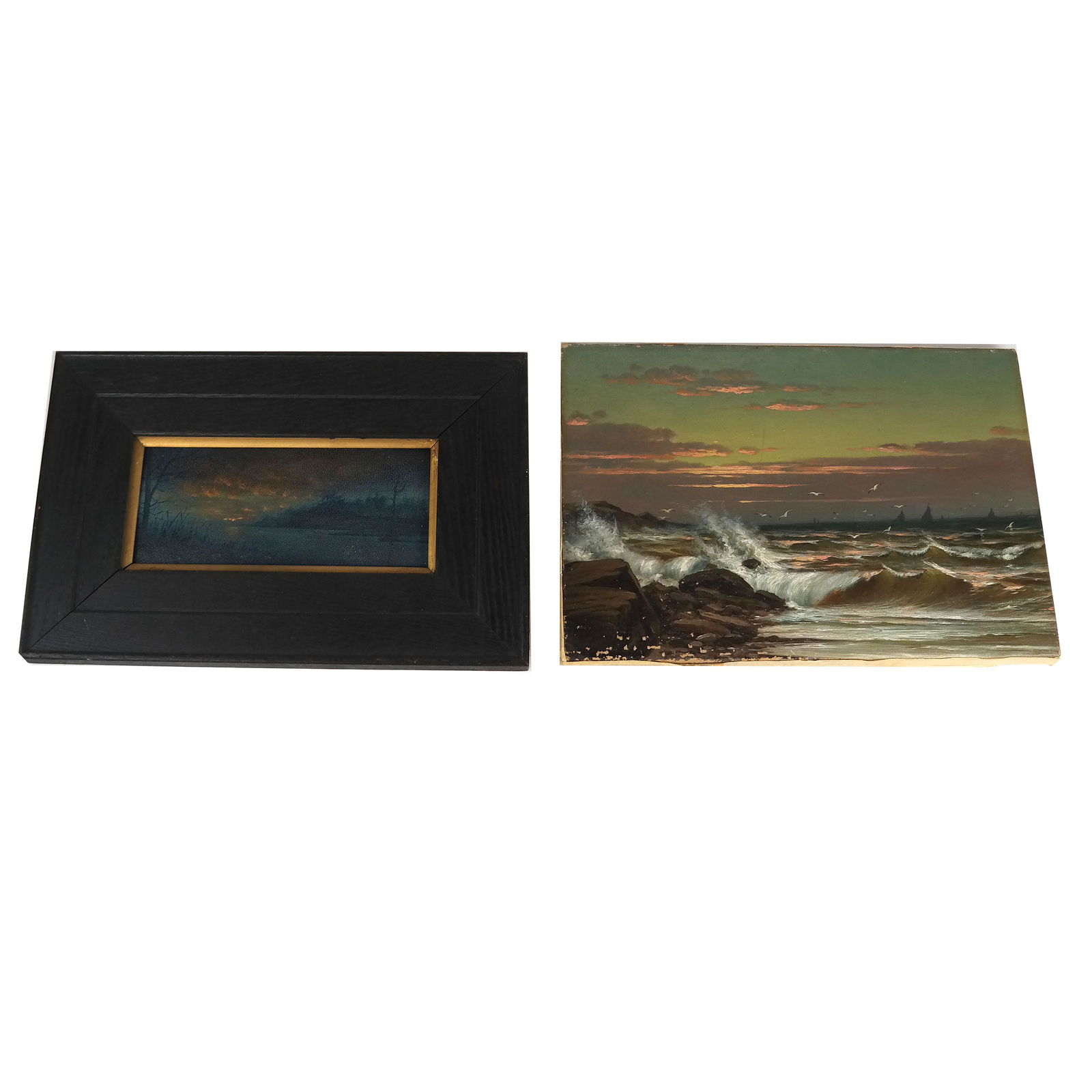 Coastal Scene, River Scene -Two Paintings (1 of 9)