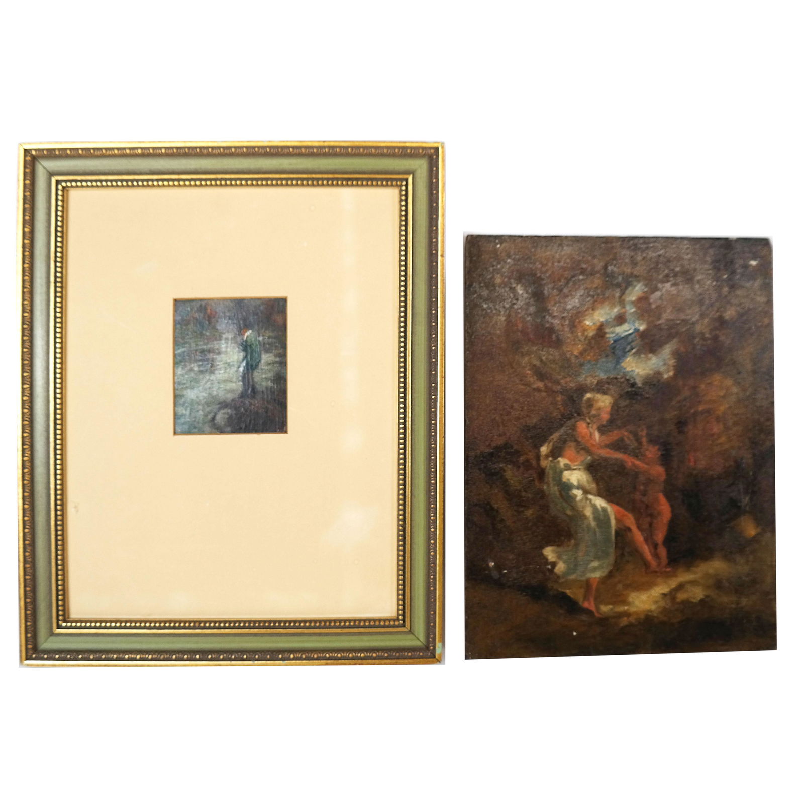 Two Paintings: Fishermen, Mother and Child (1 of 8)