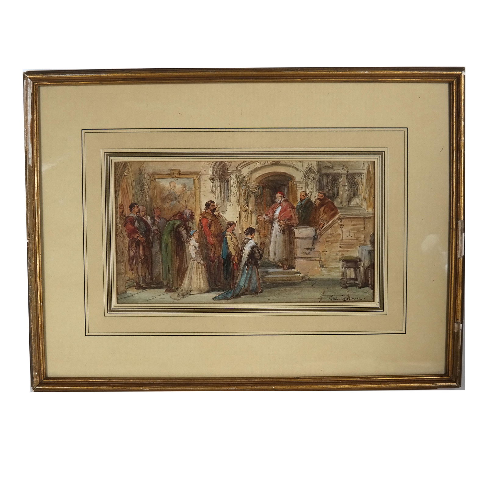 Chas. CATTERMOLE: A Coronation - Watercolor (1 of 8)