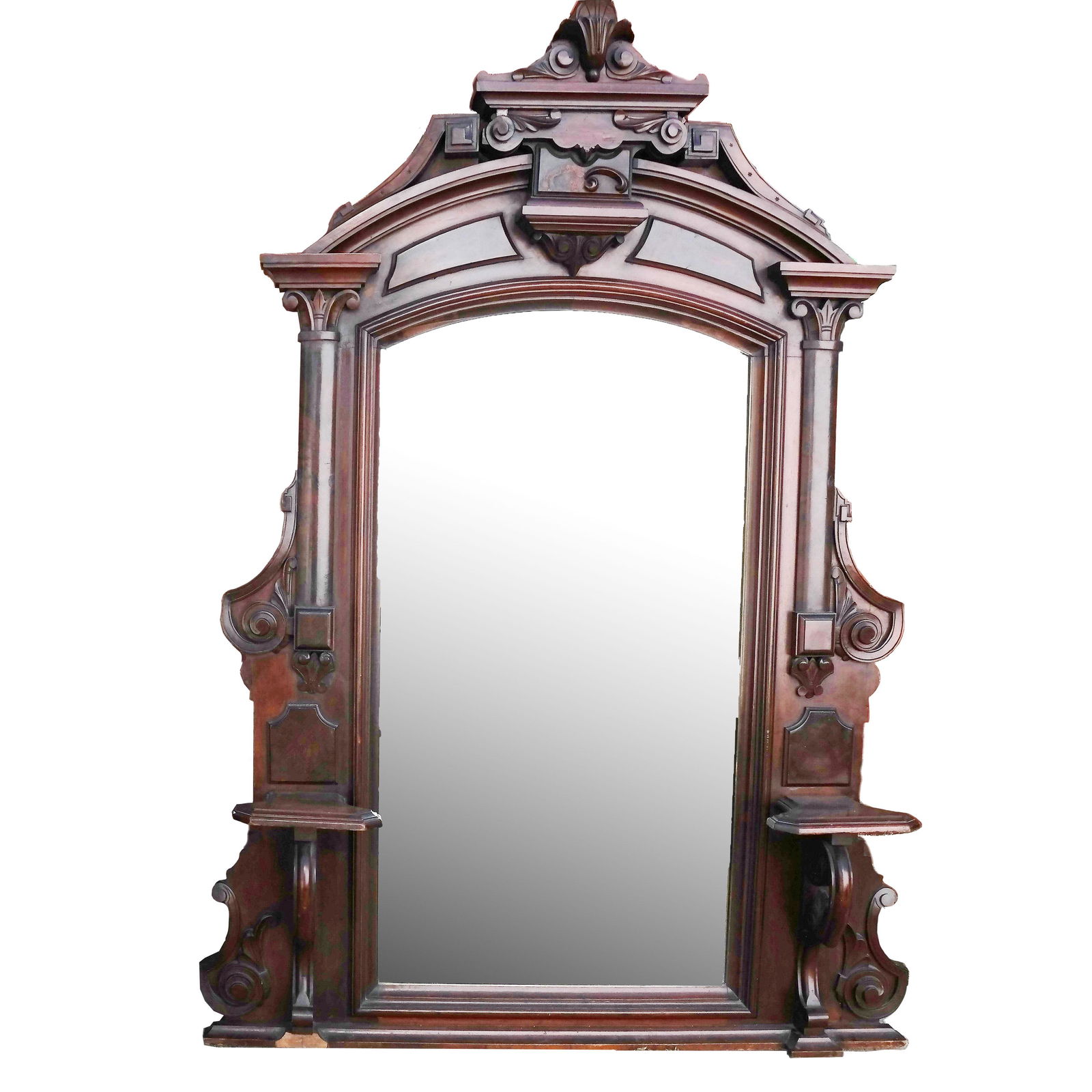 Victorian Walnut Mirror, 19th C. (1 of 8)