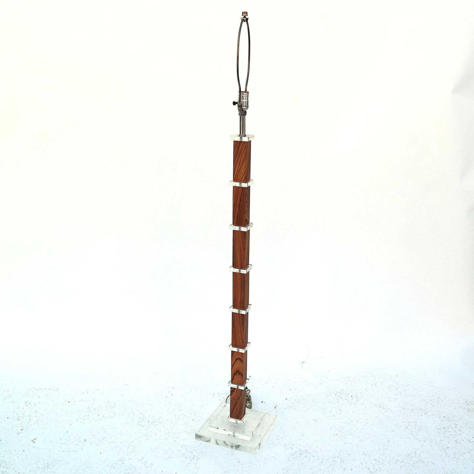 Modern Oak & Lucite Floor Lamp (1 of 6)