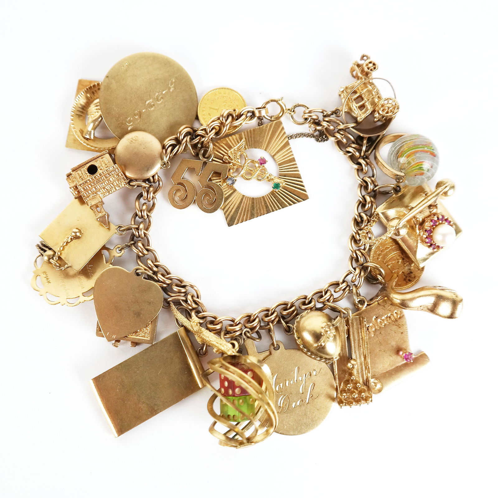Vintage 14K Gold Charm Bracelet (1 of 12)