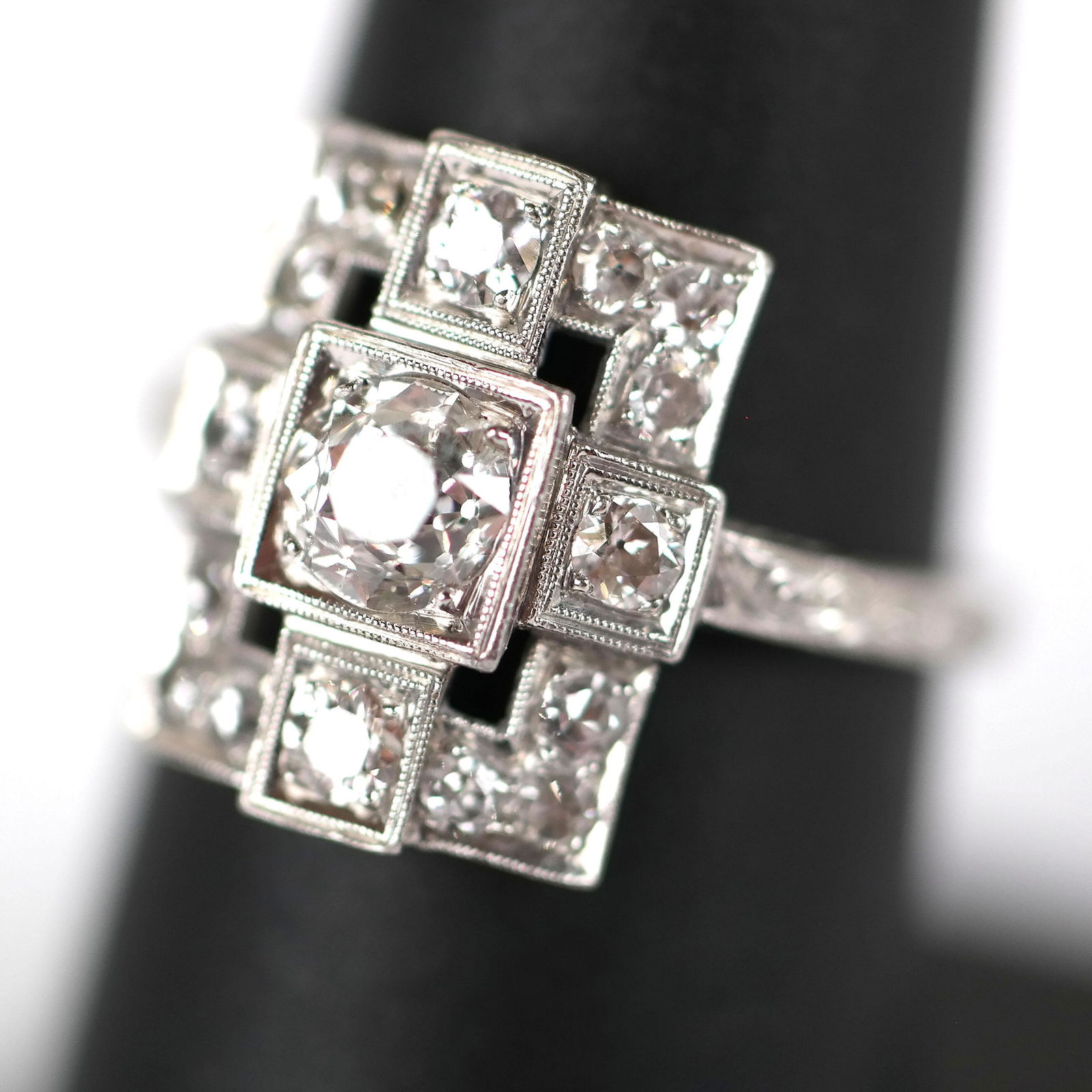 Art Deco Platinum & Diamond Ring (1 of 8)