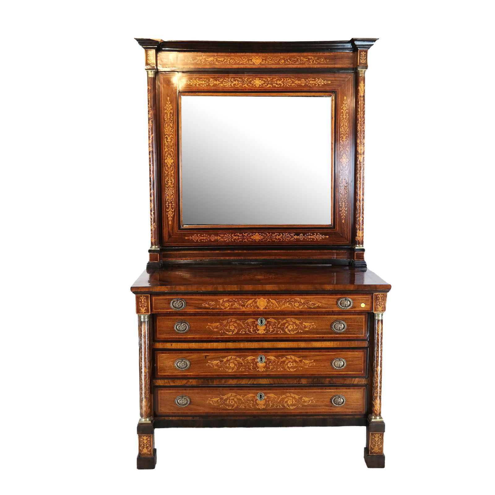 Italian Marquetry Chest and Mirror (1 of 7)