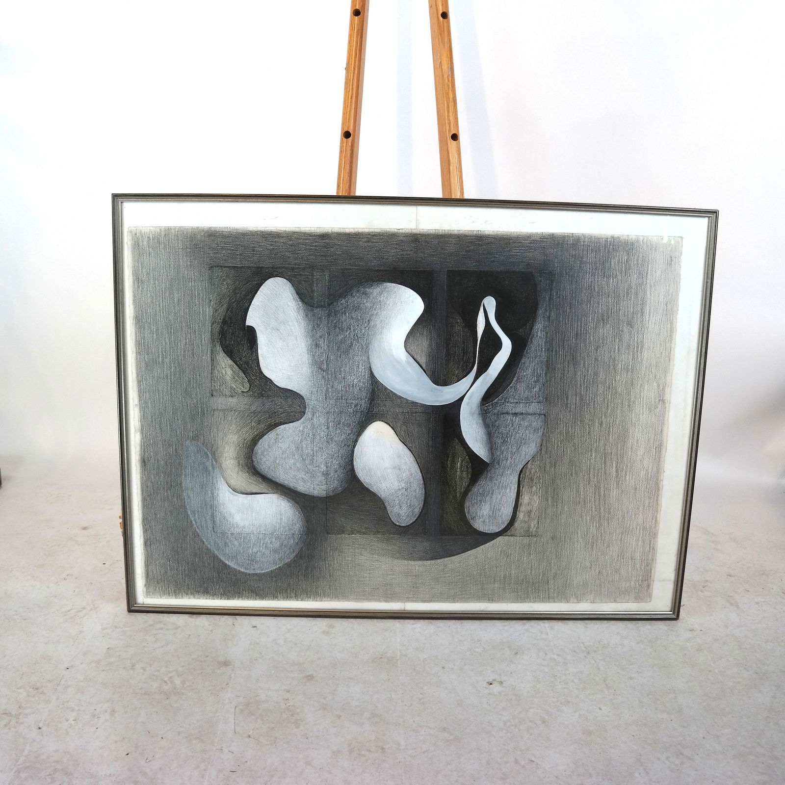 Abstract Charcoal Drawing in Gray & Black (1 of 5)