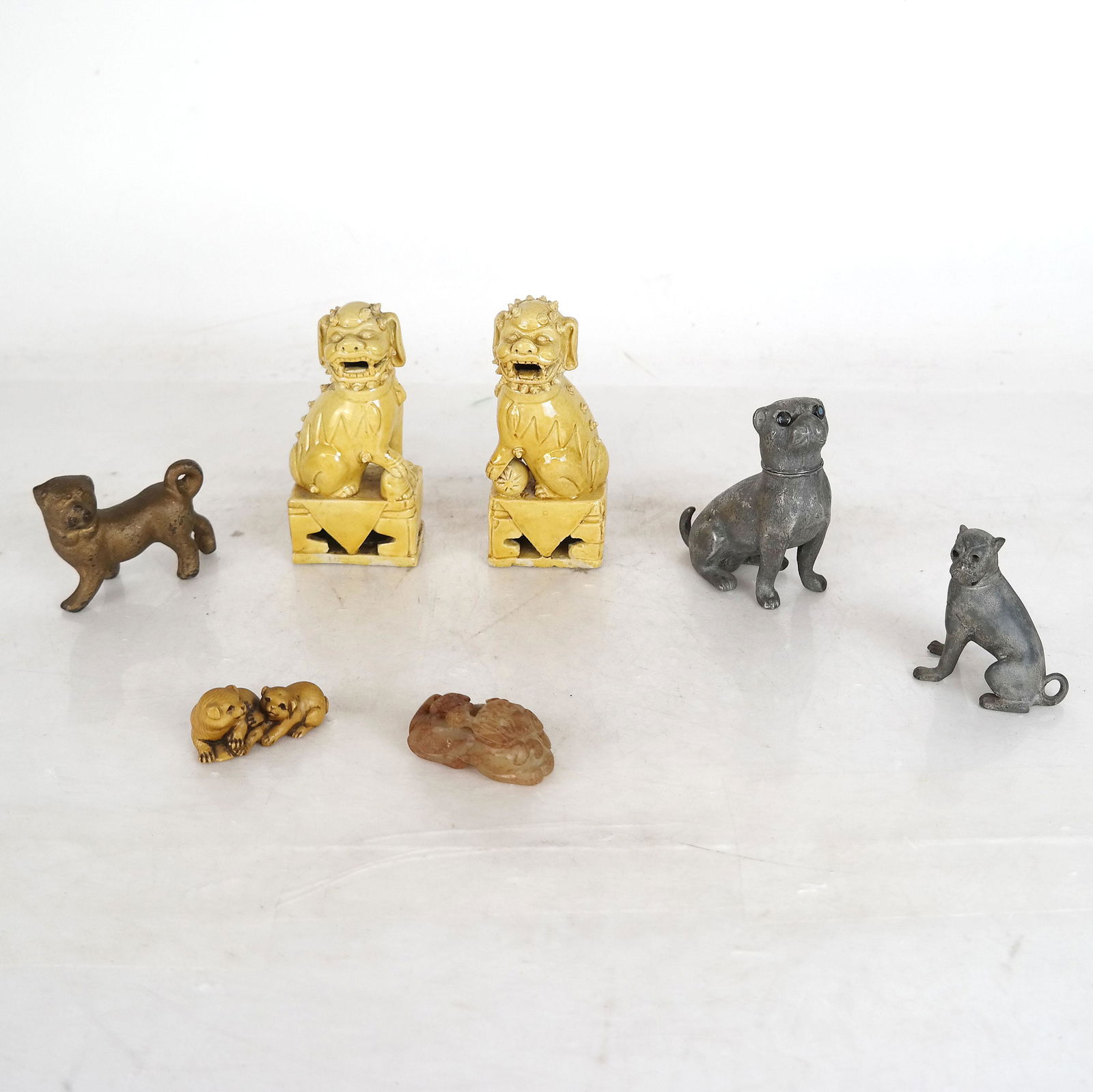 Group of Porcelain & Metal Foo Dogs (1 of 10)