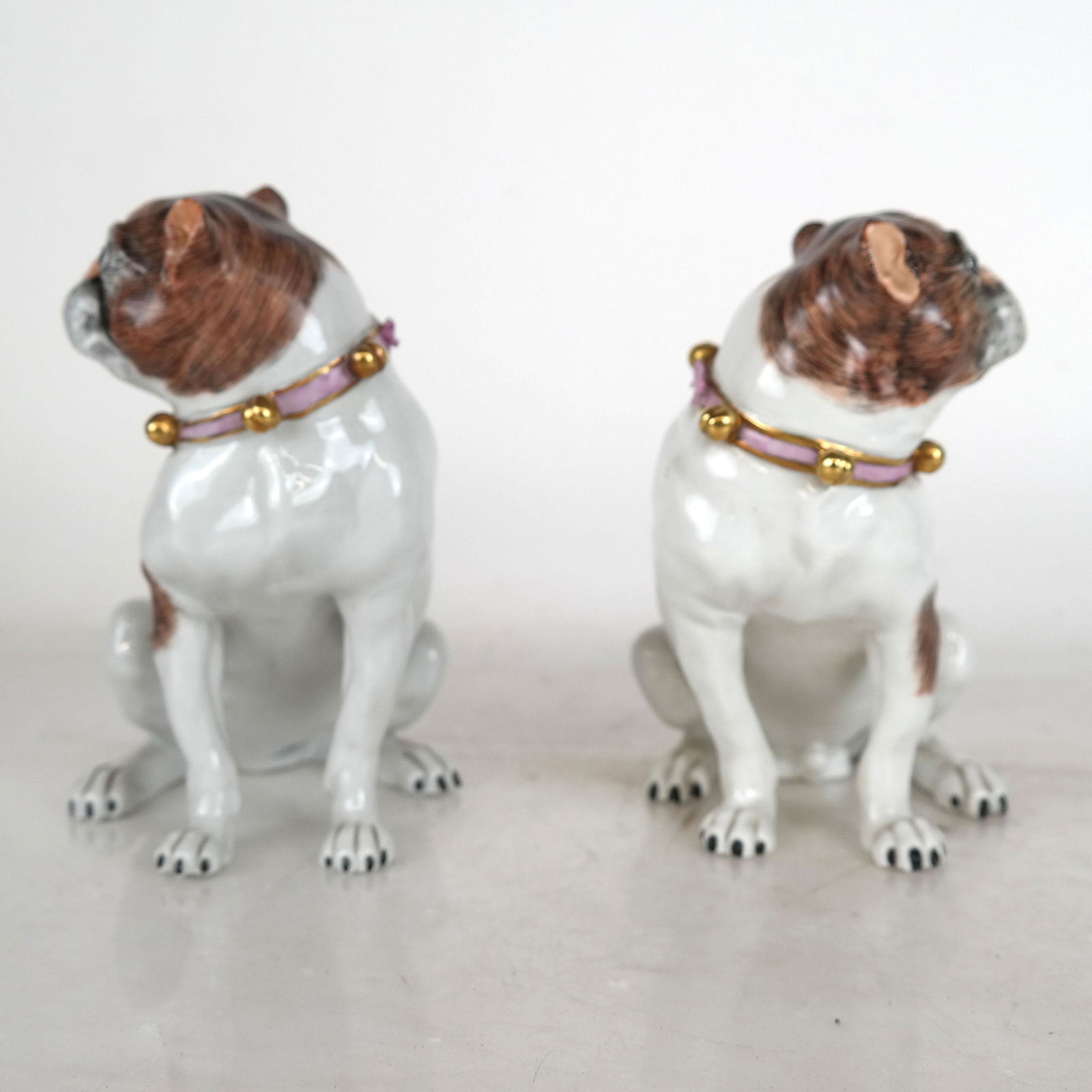 Pair of Dresden Porcelain Pugs (1 of 8)