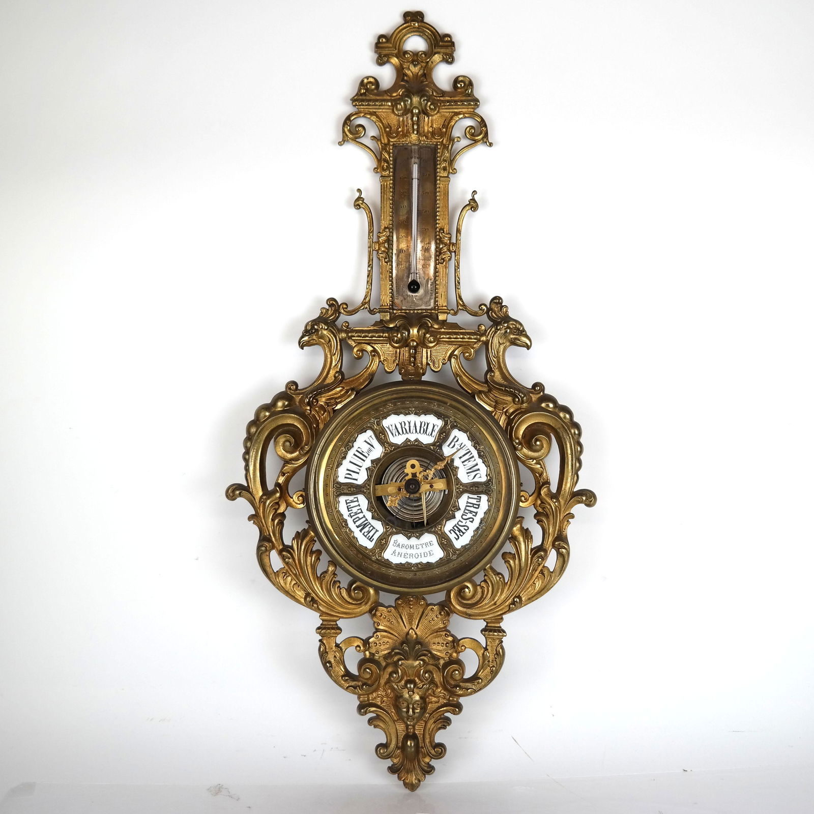 French 19th C. Bronze Dore Barometer (1 of 7)