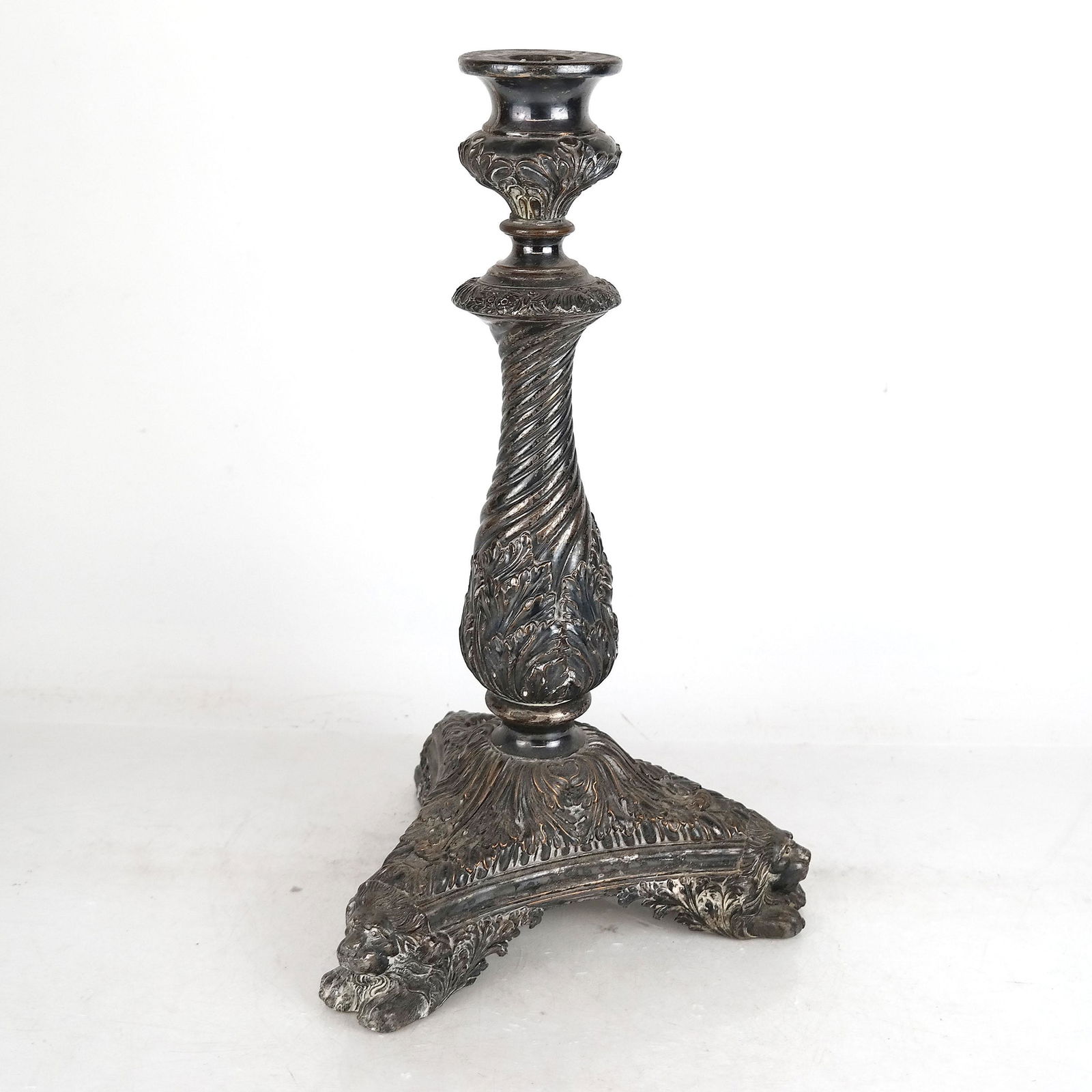 Ornate English Silver Plate Candlestick (1 of 11)