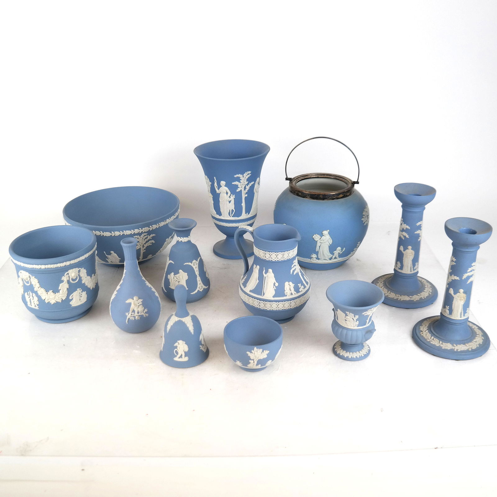 Lot of Twelve Wedgwood Blue Jasperware Items (1 of 11)