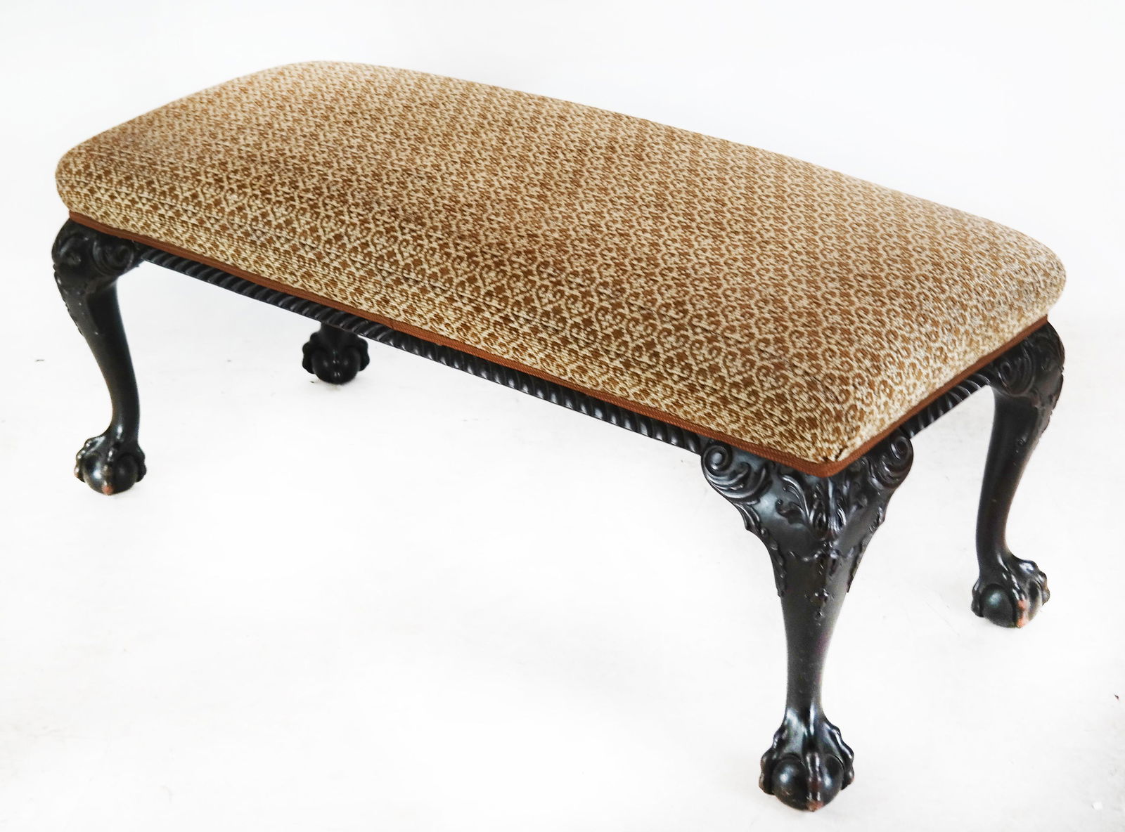 Antique Georgian-Style Mahogany Bench (1 of 7)