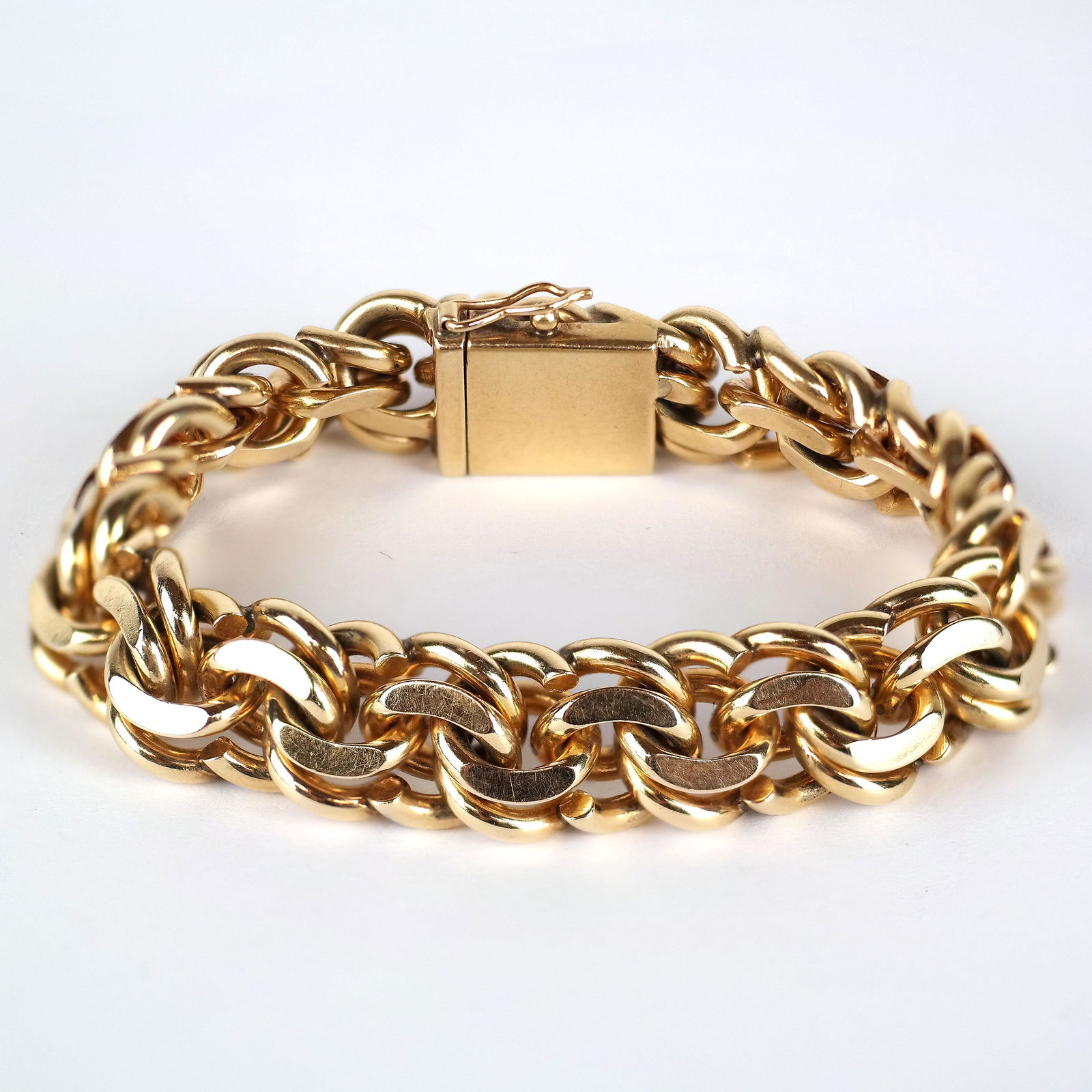 14K Gold Double Chain Link Bracelet (1 of 10)