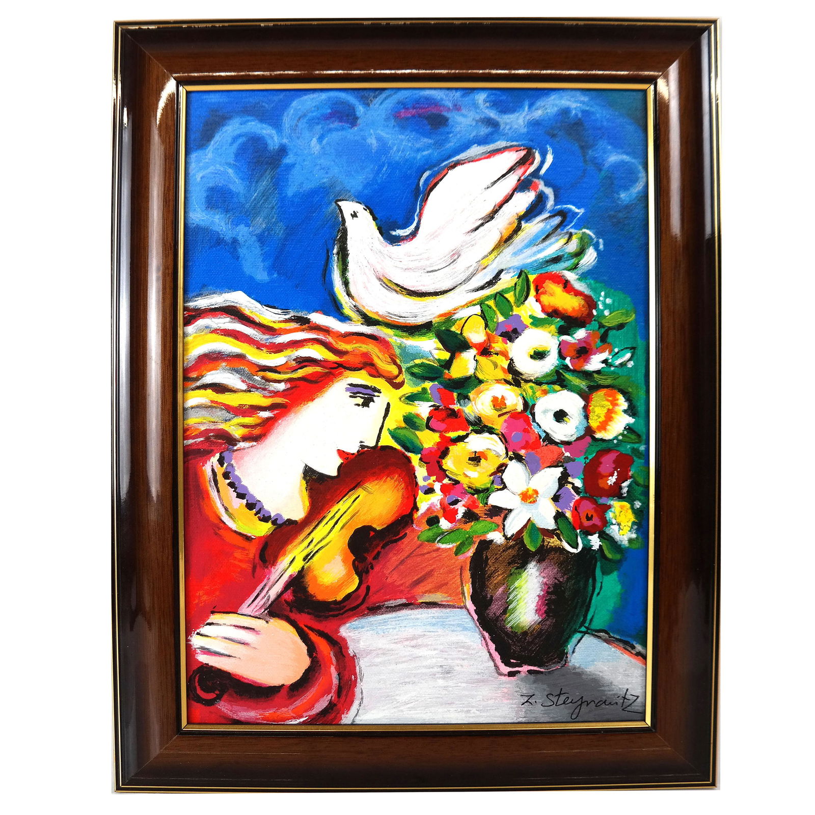 L. STEYNOVITZ: Woman & Dove - Painting (1 of 8)