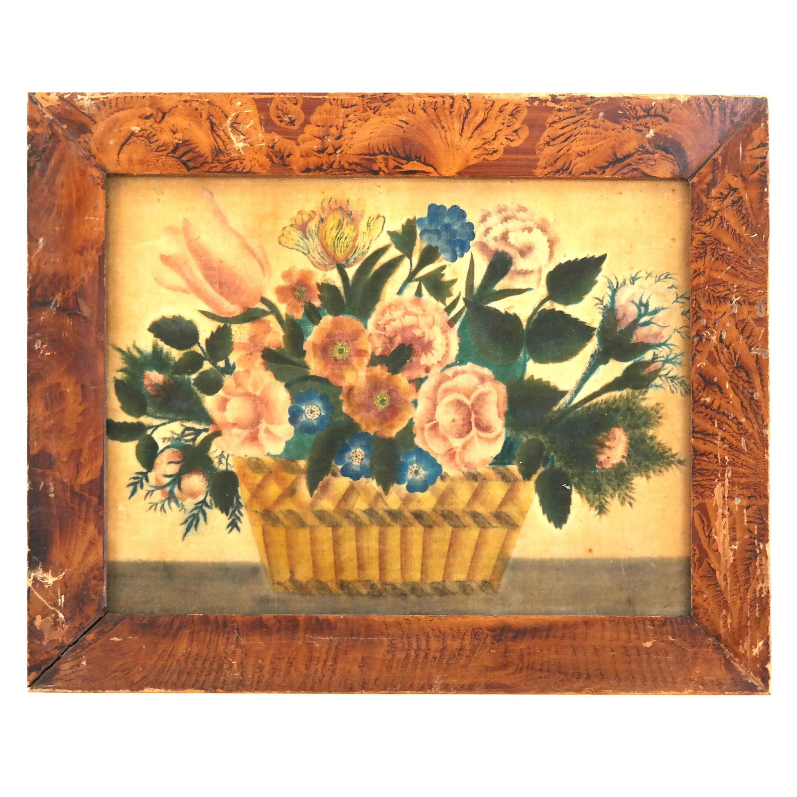 Antique Floral Painting on Linen (1 of 4)